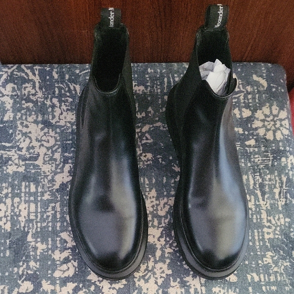 Alexander McQueen Shoes - Alexander McQueen Glossy Black Ankle Boots